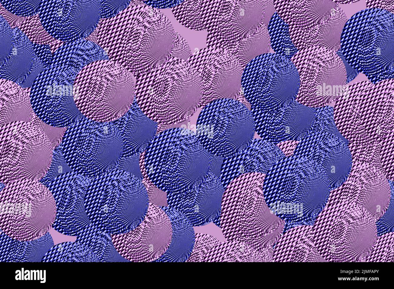 Farbe gerillte Kugeln Nahtloses Muster, 3D Hintergrund Stockfoto
