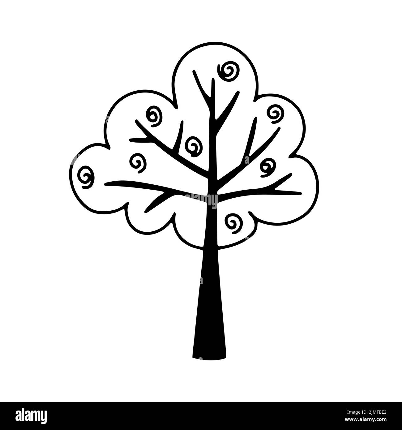 Ornamental Tree Silhouette im Doodle Style Stock Vektor