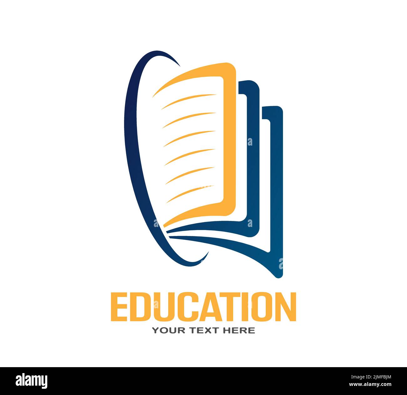 Logo für den Bildungsbereich. Ein offenes Buch. Vektorgrafik für Websites, Anwendungen und thematisches Design. Flacher Style Stock Vektor