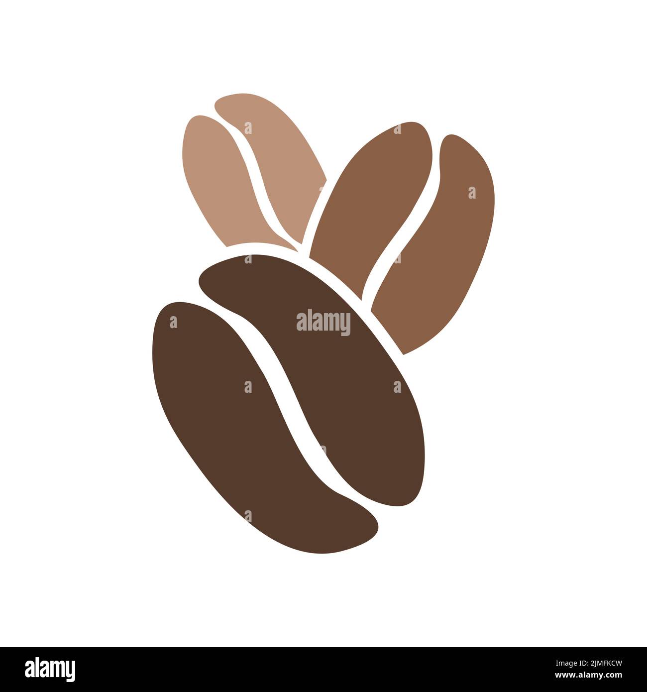 Icon Set von braunen Kaffeebohnen mit organischer glatter Form. Vektorbild. Stock Vektor