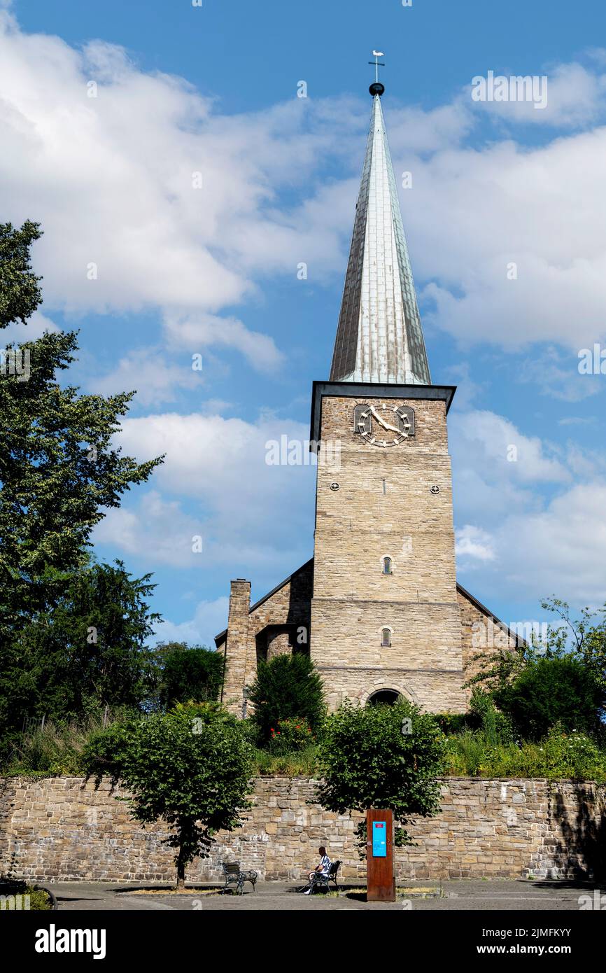 Deutschland, Nordrhein-Westfalen, Mühlheim an der Ruhr, Petrikirche - Vereinigte Evangelische Kirchengemeinde, das älteste Kirchengebäude in Mülheim an Stockfoto