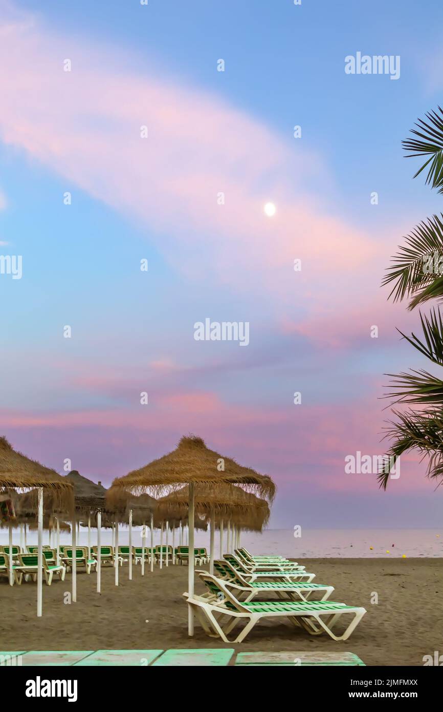 Strand in Torremolinos, Spanien Stockfoto
