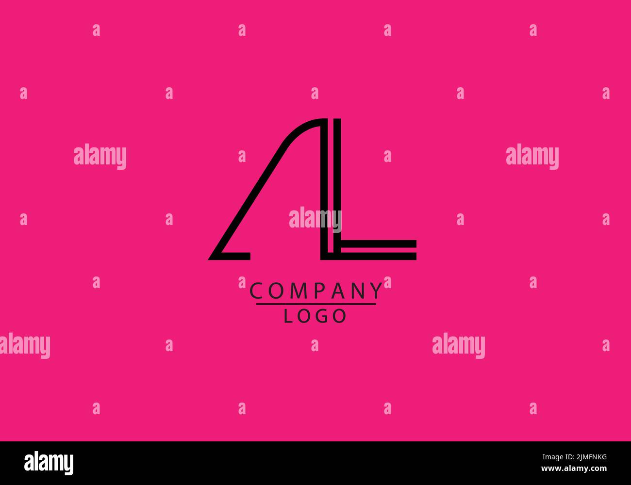 Abstrakte Alphabete Buchstaben AL oder L Logo Stock Vektor