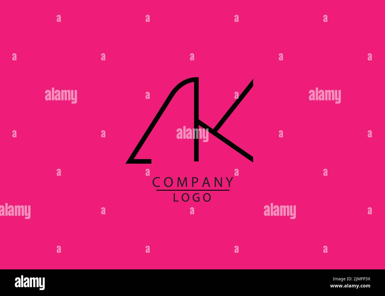 Abstrakte Alphabete Buchstaben AK oder Ein K-Logo Stock Vektor