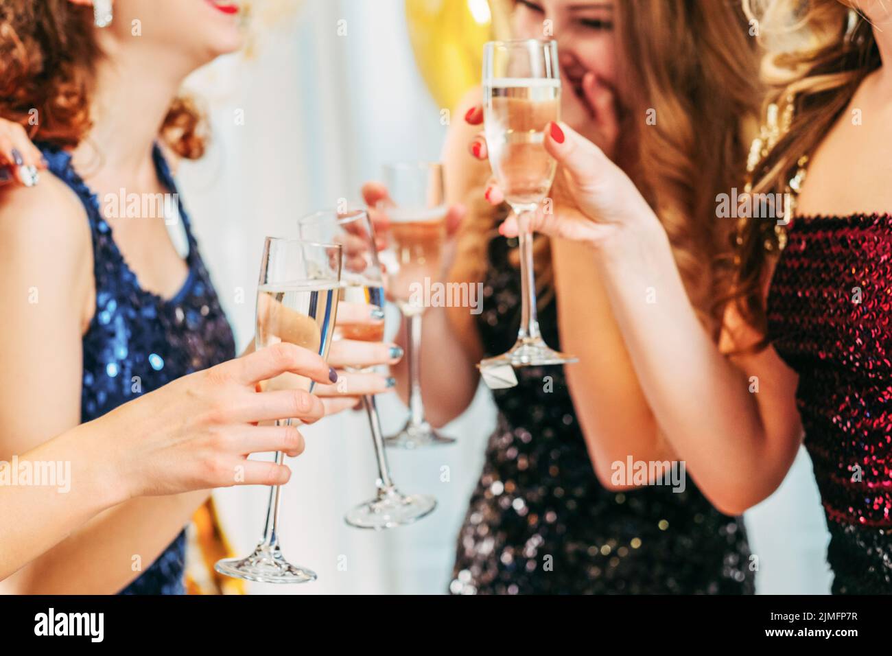 Fancy Party Special Event Champagner Mädchen Stockfoto