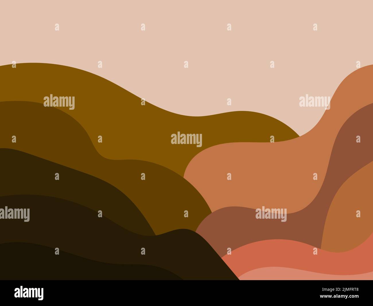 Berglandschaft in minimalistischem Stil. Panorama der Berggipfel. Design für Poster, Banner und Werbeartikel. Vektorgrafik Stock Vektor