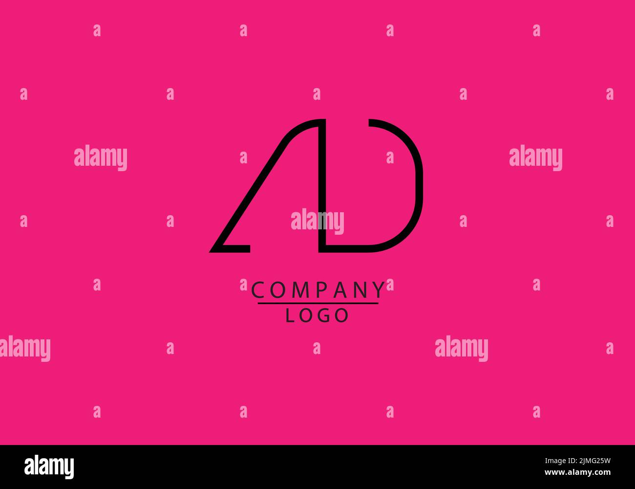Abstrakte Alphabete Buchstaben AD oder D Logo Stock Vektor