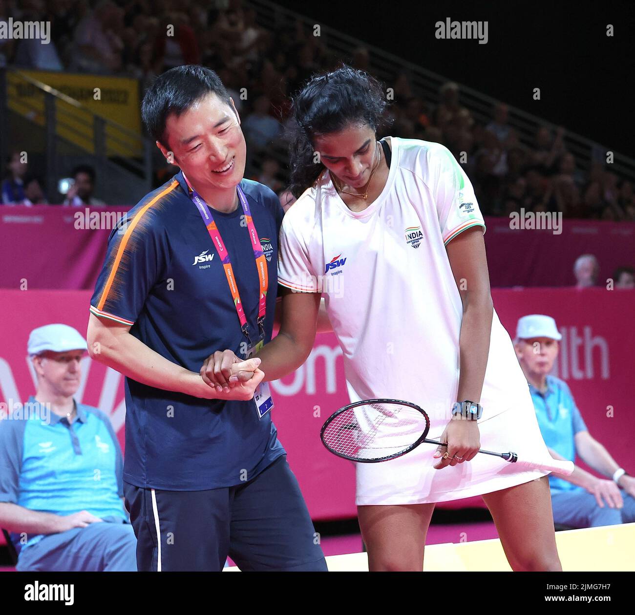 NEC, Birmingham, Großbritannien: 6.. Aug 2022, Common Wealth Games 2022 : Badminton: PV Sindhu (IND) vs JW Goh (MAS). PV Sindhu gewann die Frauen-Singles QF. Seshadri SUKUMAR Stockfoto
