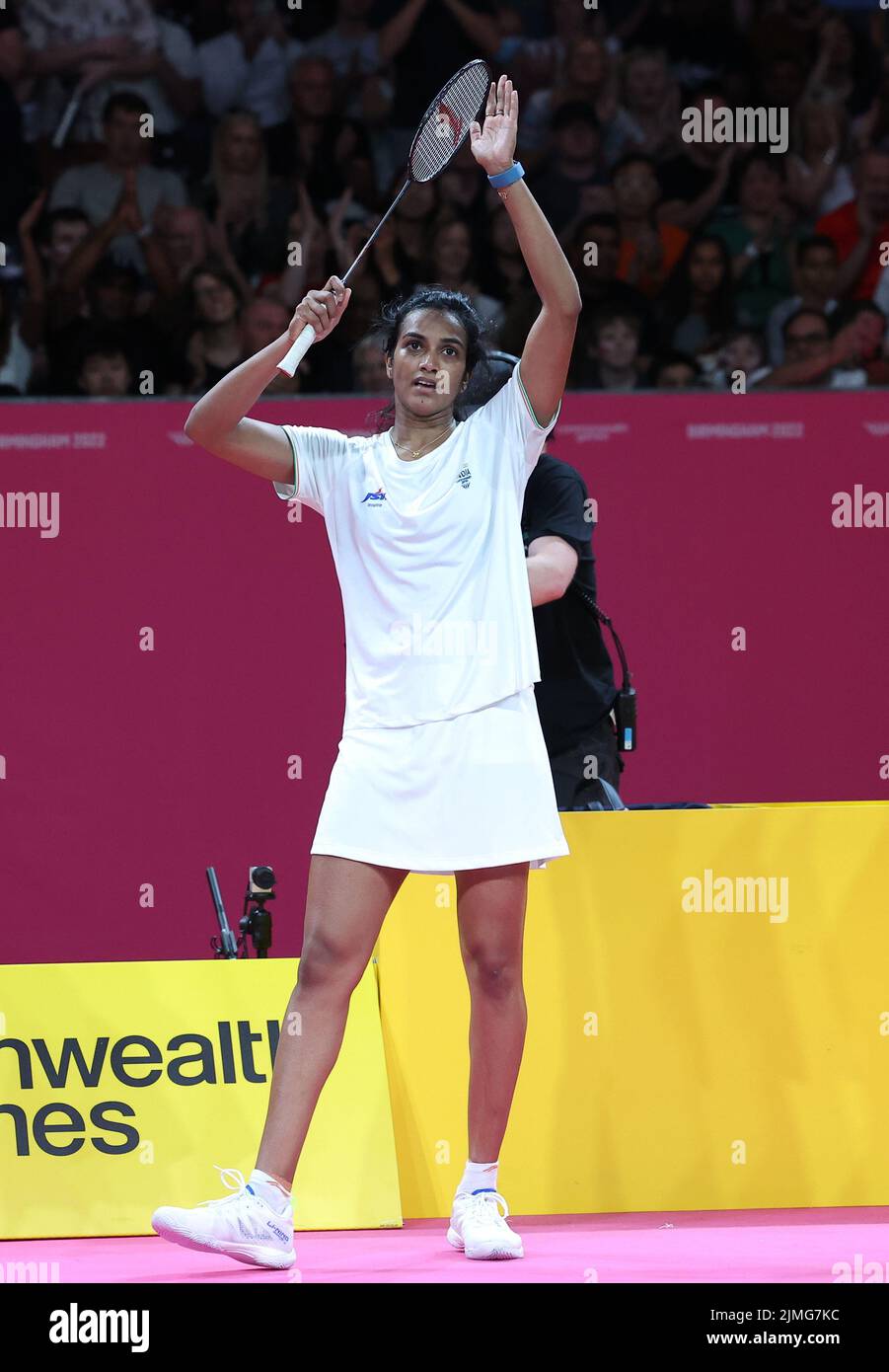 NEC, Birmingham, Großbritannien: 6.. Aug 2022, Common Wealth Games 2022 : Badminton: PV Sindhu (IND) vs JW Goh (MAS). PV Sindhu gewann die Frauen-Singles QF. Seshadri SUKUMAR Stockfoto