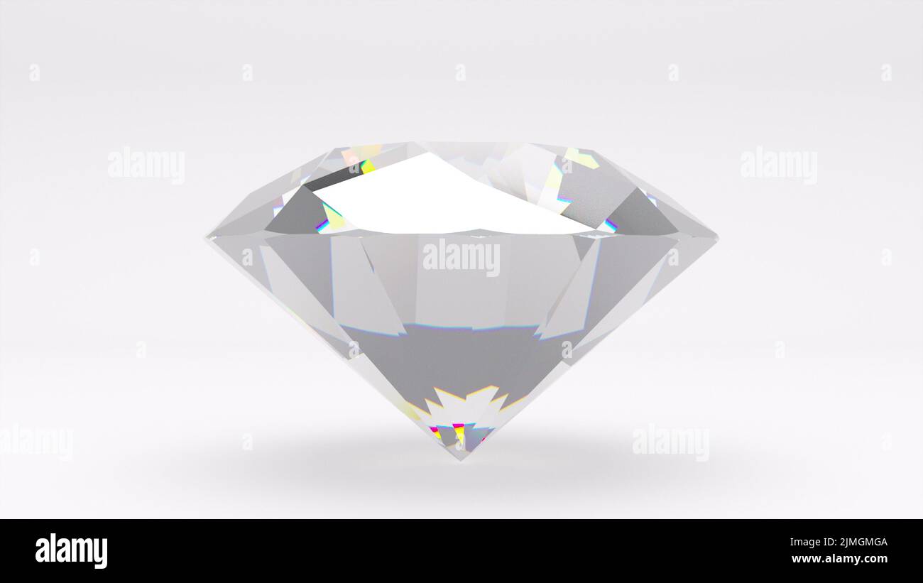 Diamant mit polierten Kristallfacetten Stockfoto