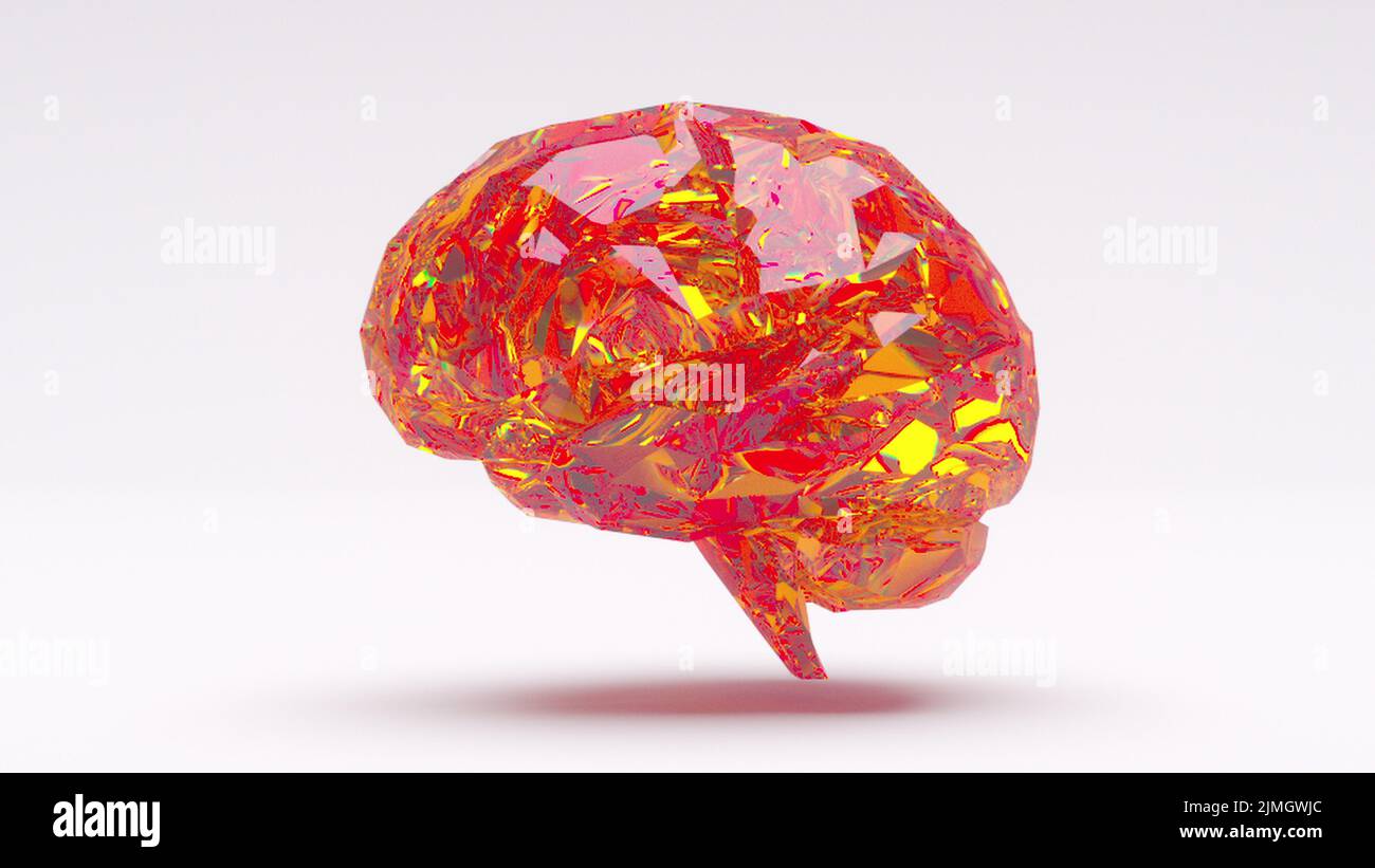 Diamantkristall Gehirn Stockfoto