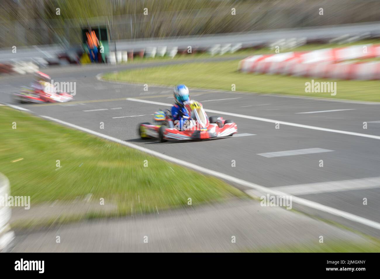 Kart-Rennen im South Yorkshire Karting Club Stockfoto