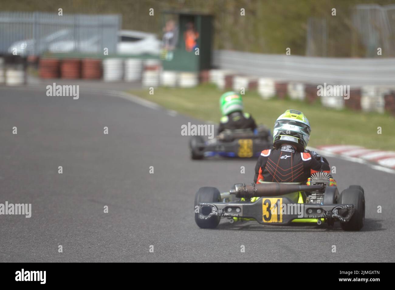 Kart-Rennen im South Yorkshire Karting Club Stockfoto