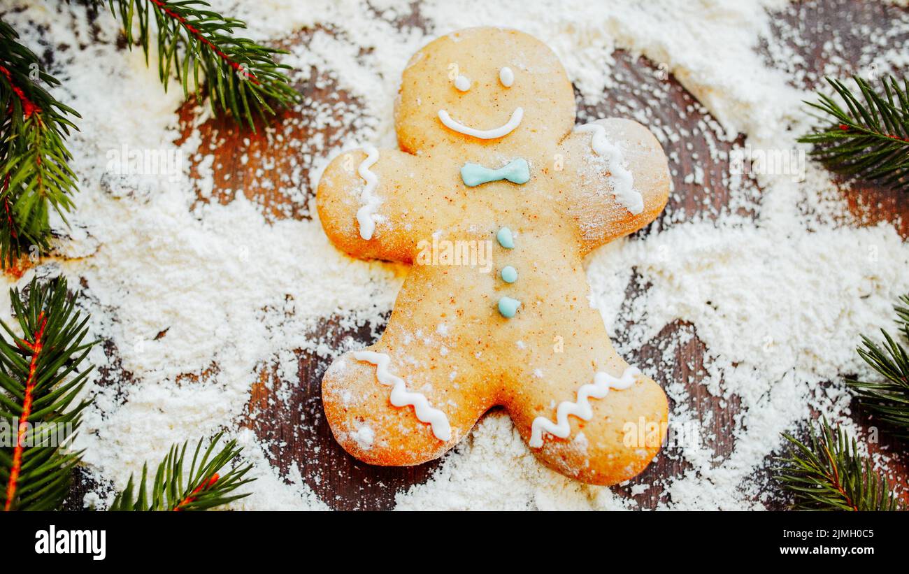 Traditionelle weihnachten Symbol Lebkuchenmann Stockfoto
