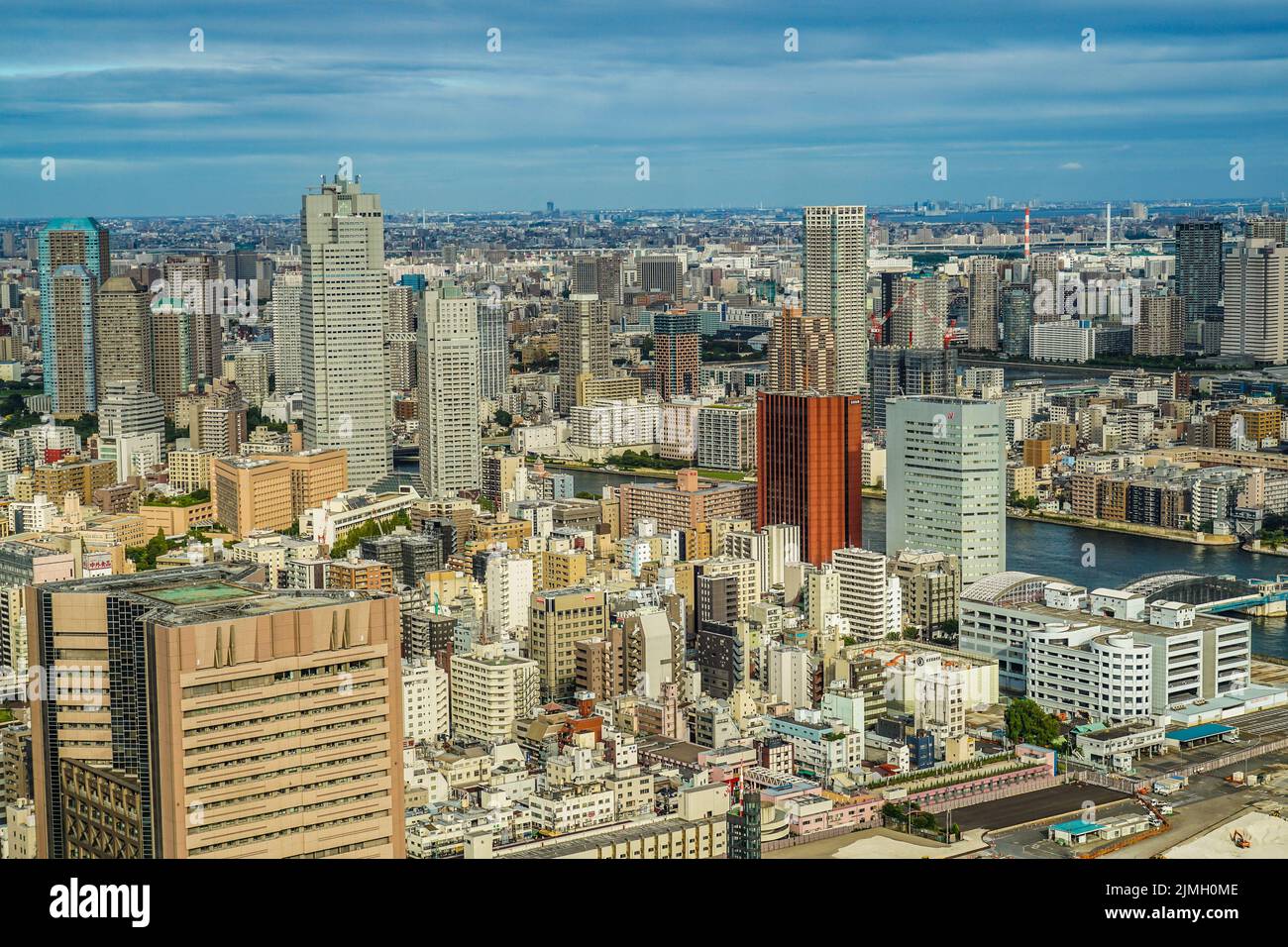 Skyline von Tokio von der Aussichtsplattform des Caretta Shiodome aus gesehen Stockfoto