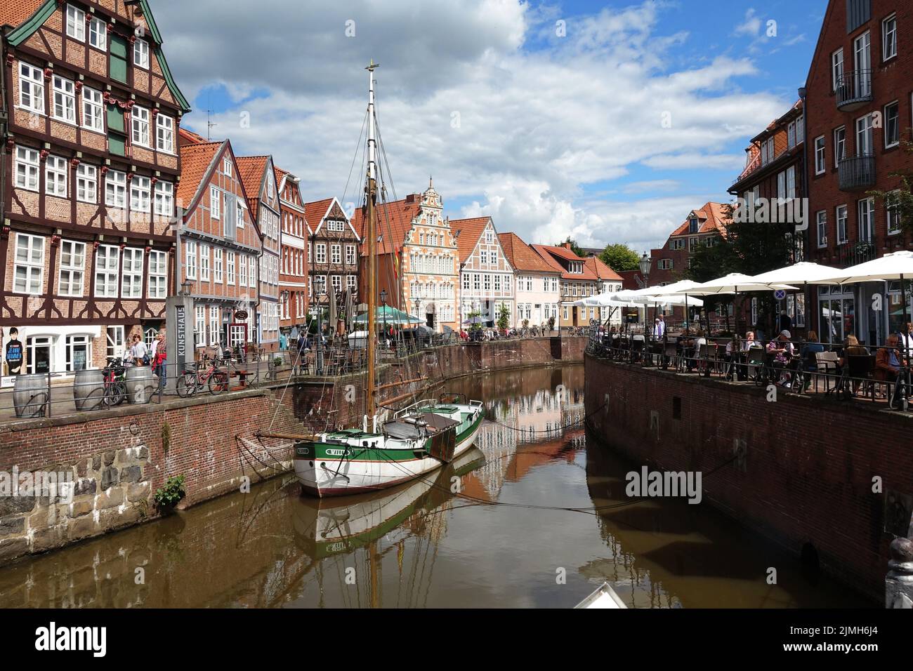 Fischmarkt am alten Hafen in Stade Stockfoto