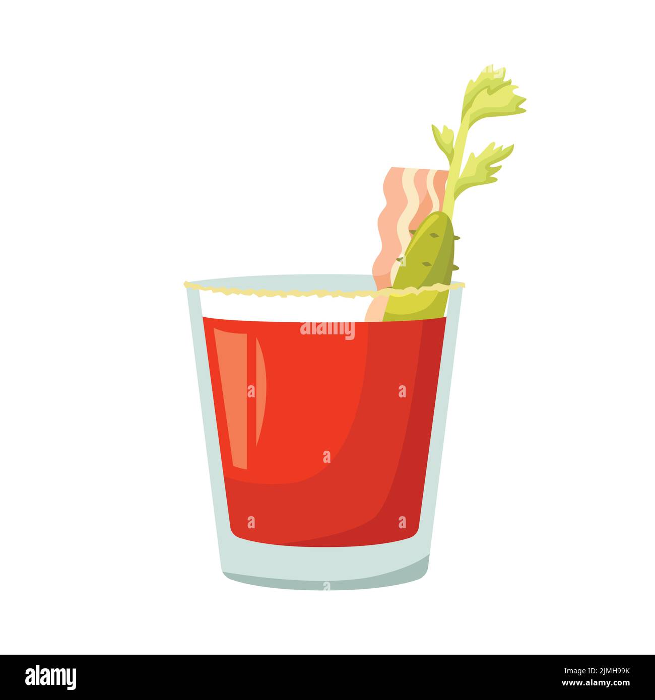 Vektor-Illustration eines Club-Alkoholcocktails. Bloody Mary Stock Vektor