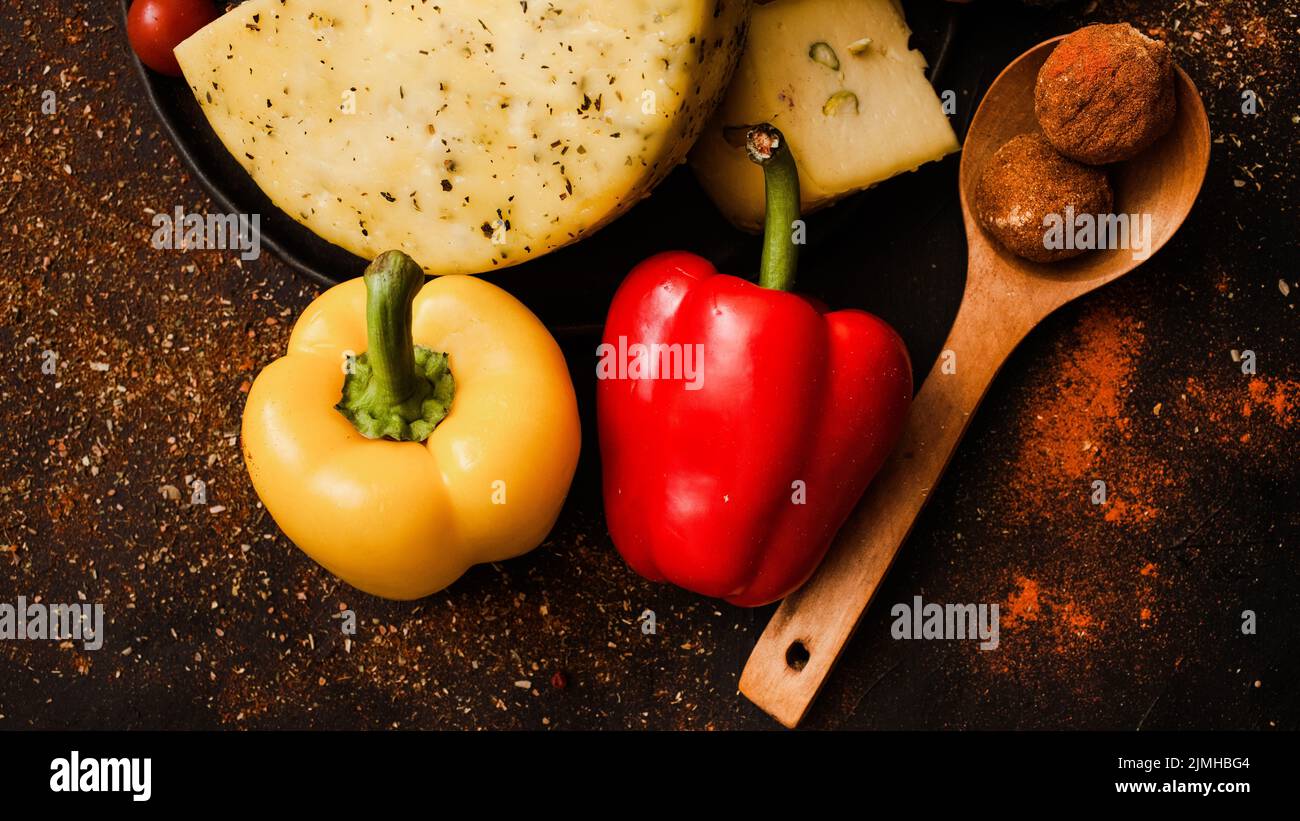 Kulinarische Schule natürliche Gourmet-Lebensmittel Zutaten Stockfoto