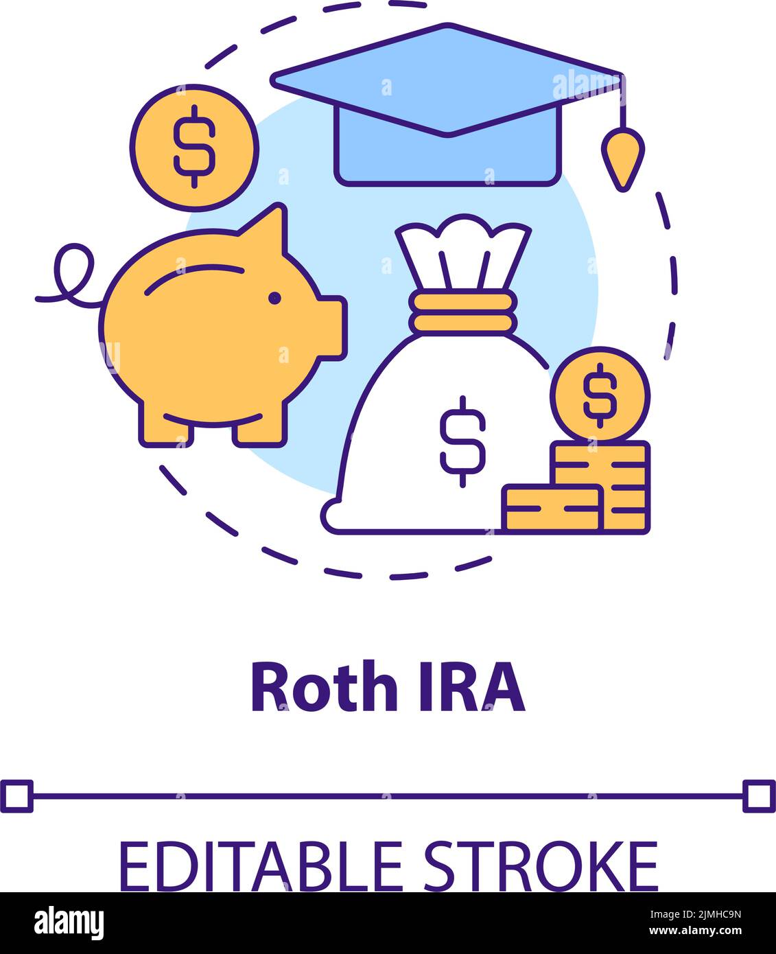 Roth IRA-Konzeptsymbol Stock Vektor