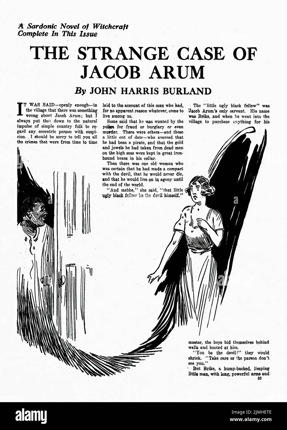 Der seltsame Fall von Jacob Arum, von John Harris Burland. Illustration aus Weird Tales, Juli-August 1923 Stockfoto