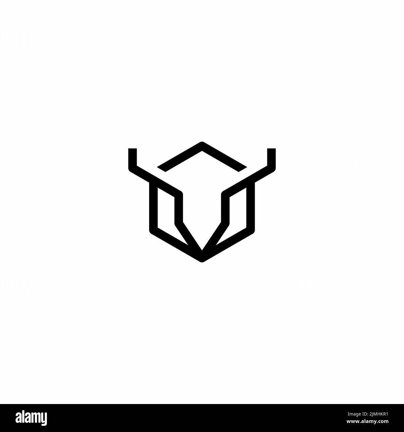 Elegante einfache Stier Logo Design Vektor Stock Vektor