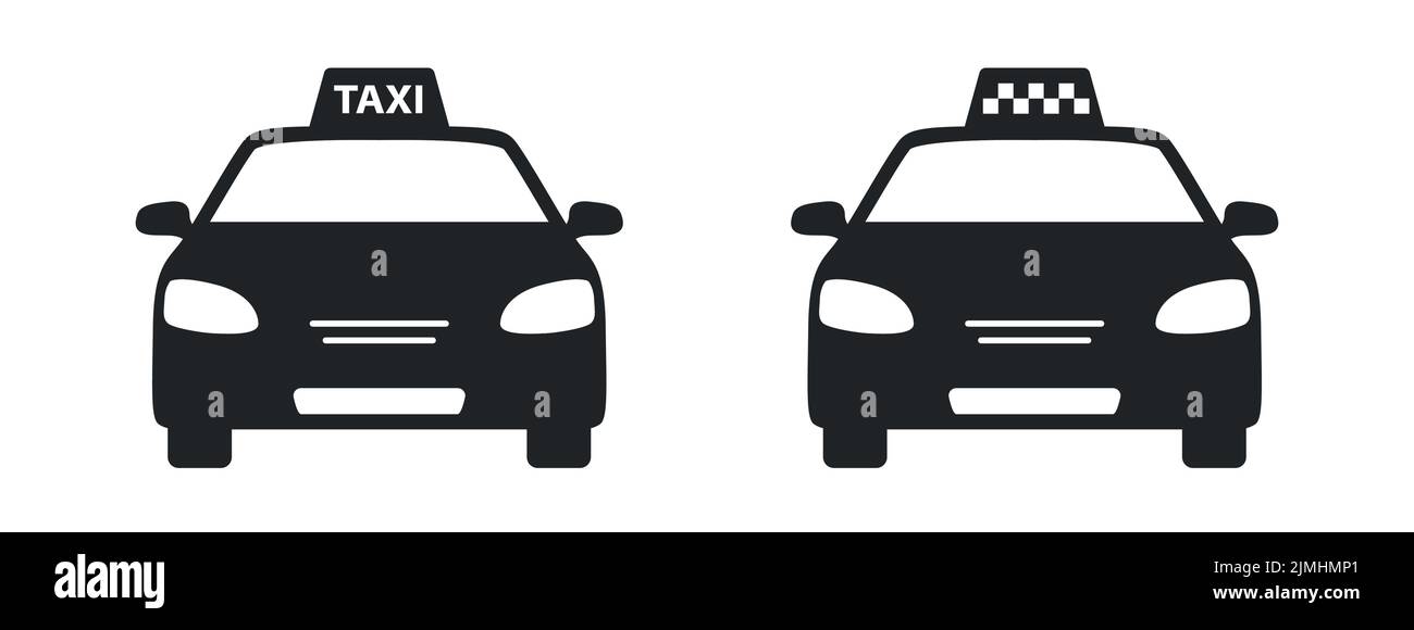 Taxi City Taxi und Auto mit Taxi-Schild oder Taxicab Vektor Illustration Symbol Stock Vektor