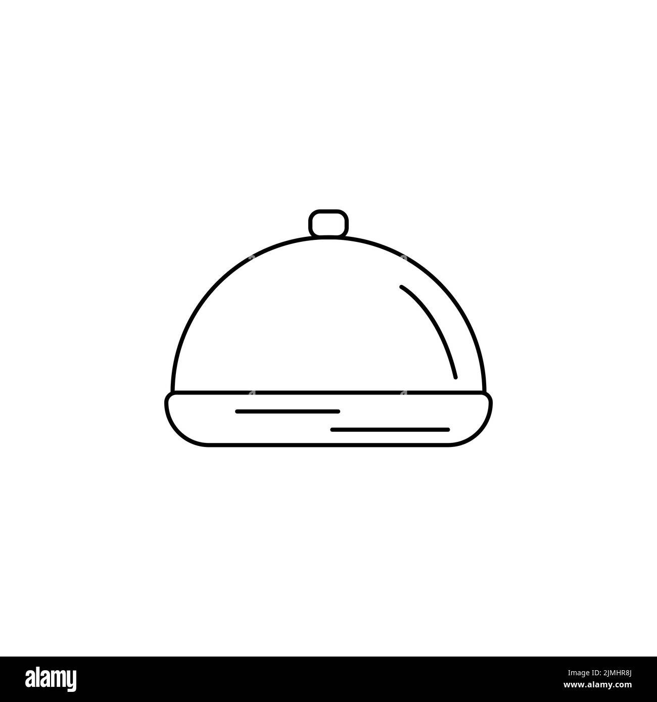 Geschirr geschlossen mit Kapellensymbol. Einfache schwarze Umrisse Küche Container isoliert Vektor. Accessoire Logo Küchenutensilien. Web Element Küche Stock Vektor