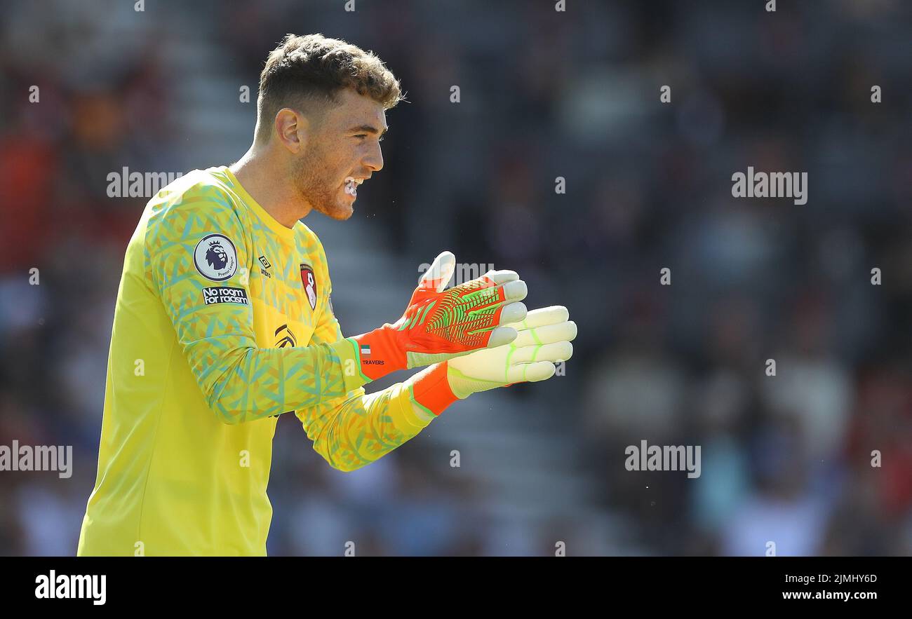 Bournemouth, England, 6.. August 2022. Mark Travers von Bournemouth während des Spiels der Premier League im Vitality Stadium in Bournemouth. Bildnachweis sollte lauten: Paul Terry / Sportimage Stockfoto