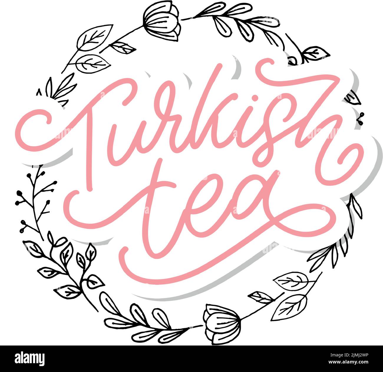 Türkische Traditionen der Teezeremonie. Teezeit. Dekorative Elemente für Ihr Design. Vektor-Illustration mit orientalischer Tasse auf weißem Hintergrund. Stock Vektor