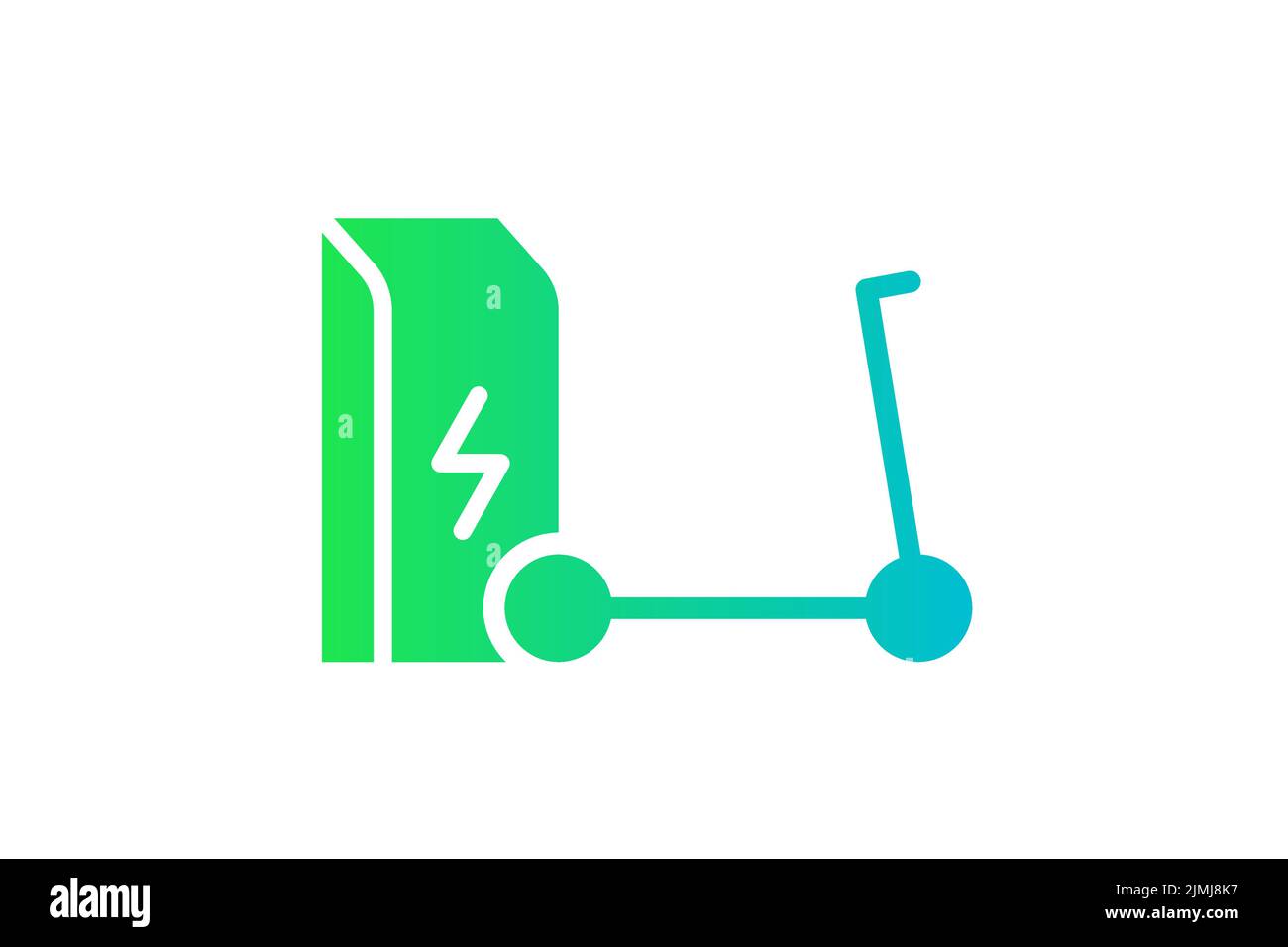 Symbol für das Aufladen des Elektrorollers in der Ladestation