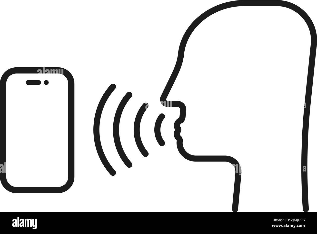 Sprachbefehl mit dünnem Kopf Stock Vektor