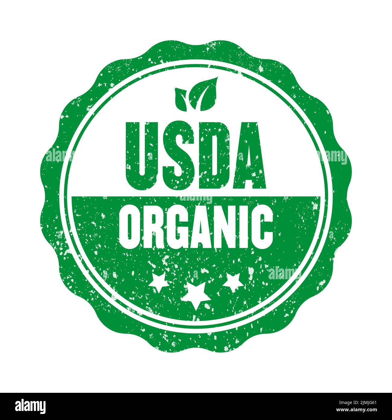 USDA Bio-Grunge-Stempel auf weißem Hintergrund Stock Vektor