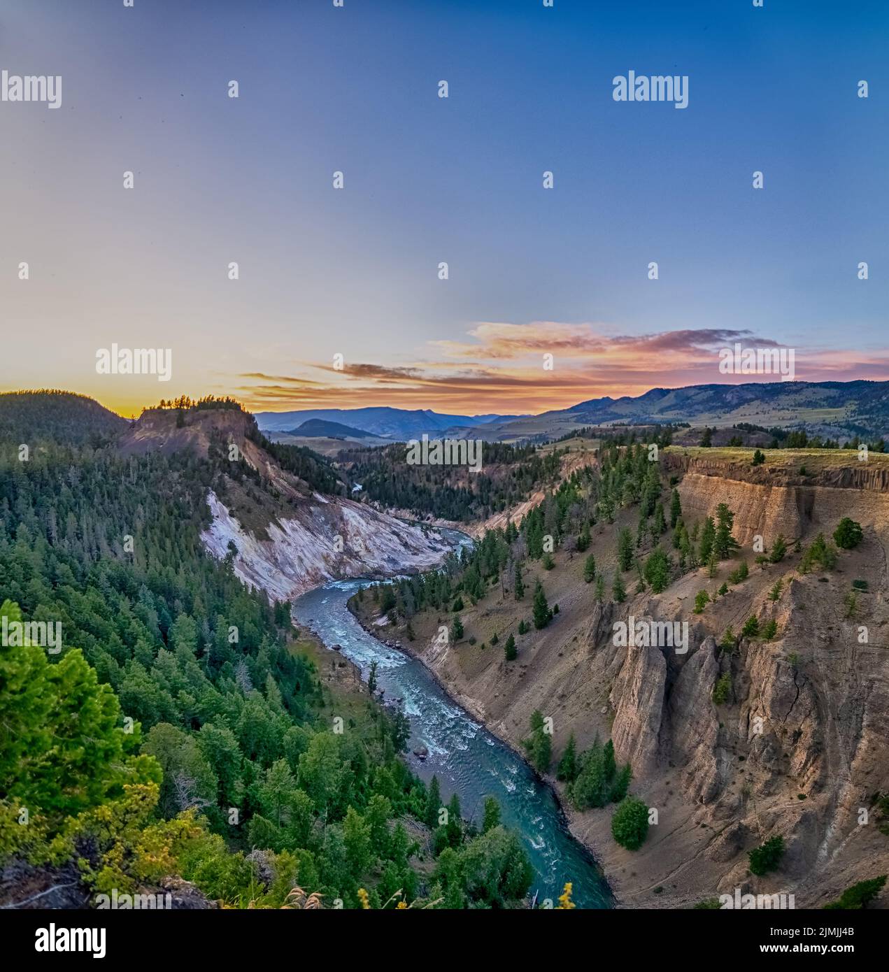 Calcit Springs Area des Yellowstone National Park, Wyoming Stockfoto