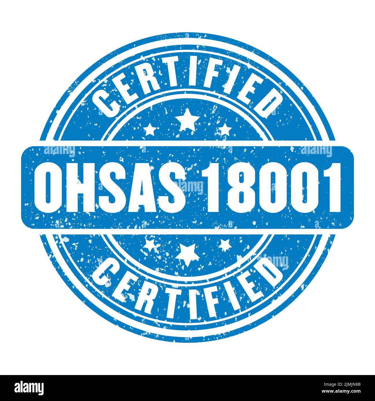 Grunge Gummistempel OHSAS 18001 zertifiziert, Vektorgrafik Stock Vektor