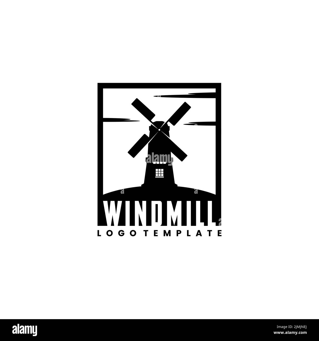 Design-Inspiration für das Windmühle Farm Field Logo Stock Vektor