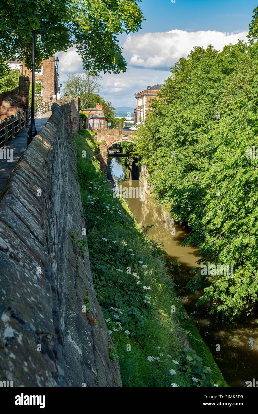 Stadtmauer, Chester, Cheshire, England Stockfoto