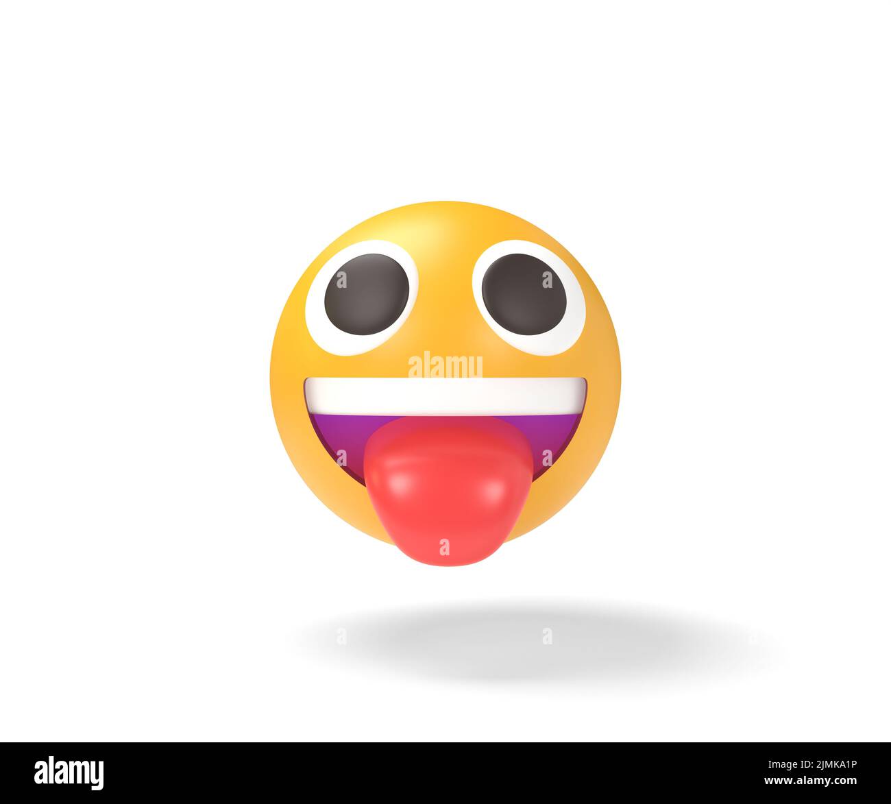3D Illustration glücklich Emoji isoliert auf weißem Hintergrund Stockfoto