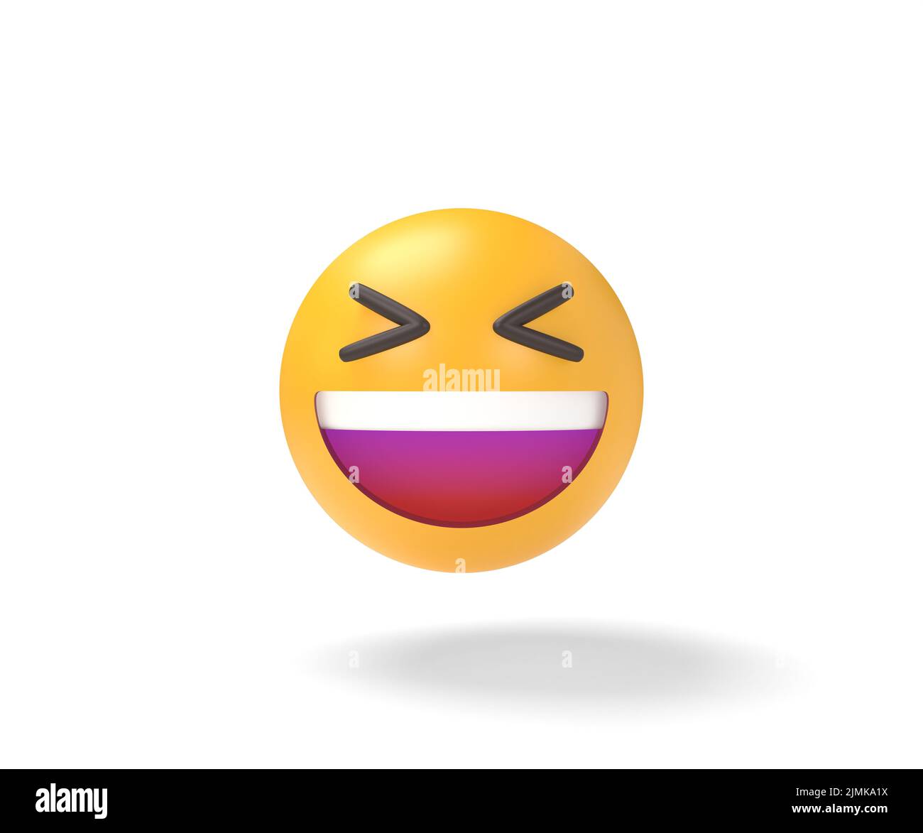 3D Illustration glücklich Emoji isoliert auf weißem Hintergrund Stockfoto