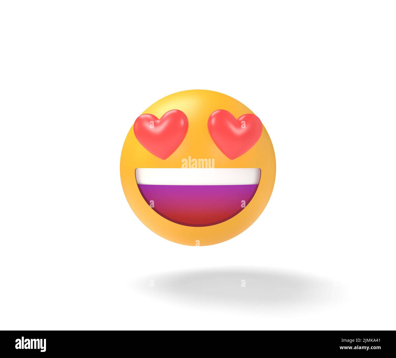 3D Illustration Verliebten Emoji isoliert auf weißem Hintergrund Stockfoto