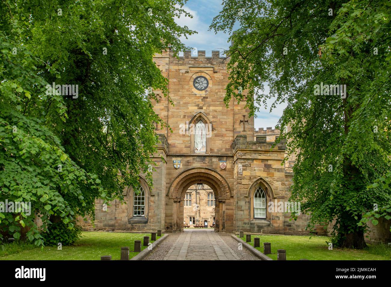 Eintritt zum Schloss, Durham, England Stockfoto