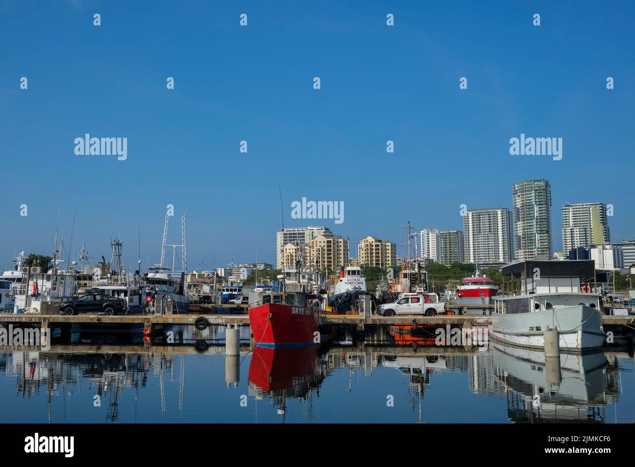 Fischerhafen, der gemeinhin als Duck Pond in Darwin City, Northern Territory, Australien, bezeichnet wird. Stockfoto