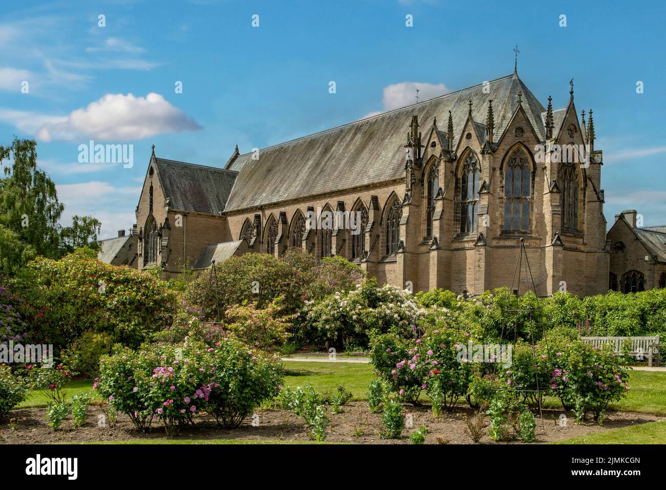 Die Kapelle und der Garten in Ushaw, Durham, England Stockfoto