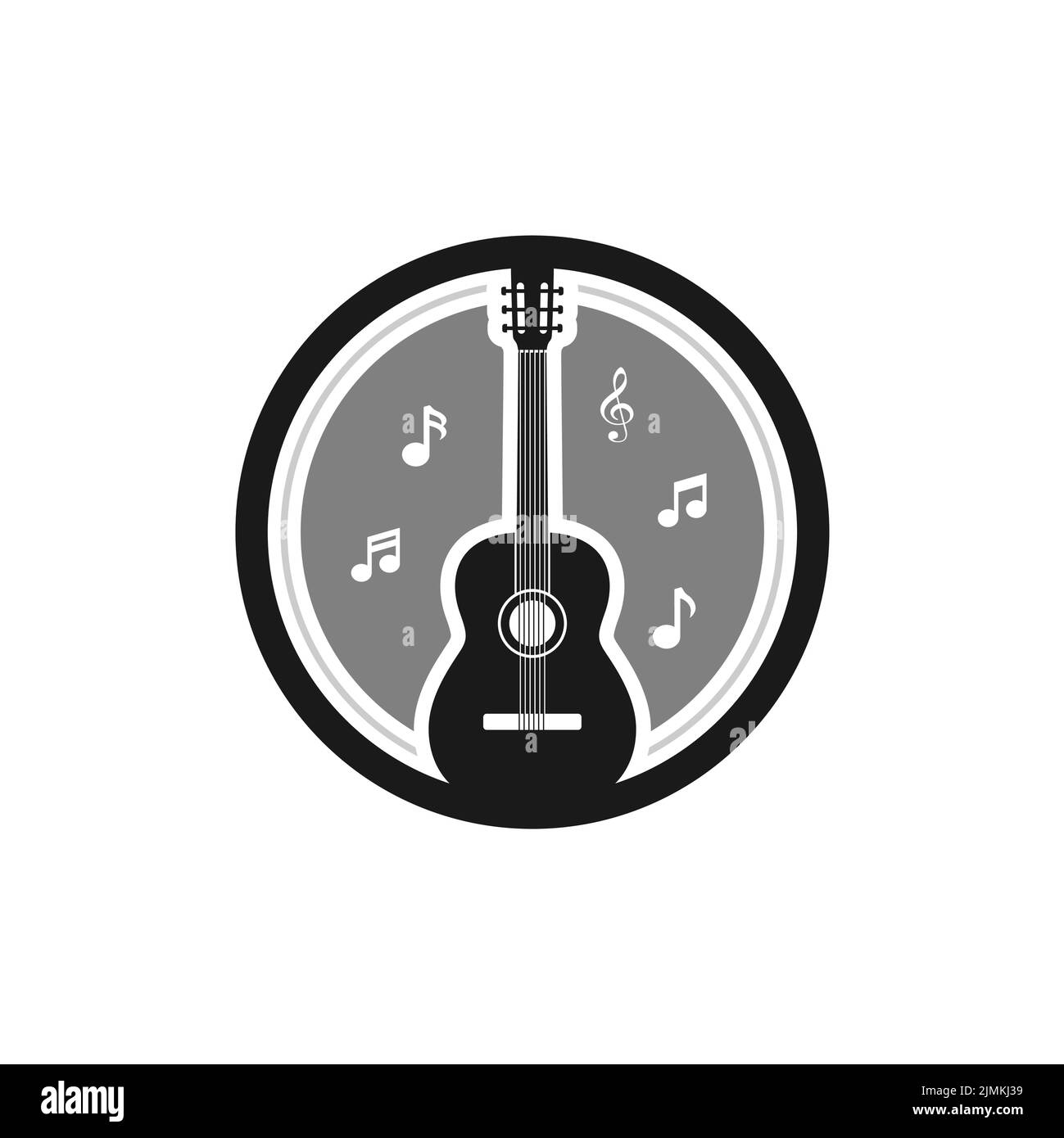 Klassisches Akustikgitarrenlogo Mit Tone Icon Design Inspiration Stock Vektor