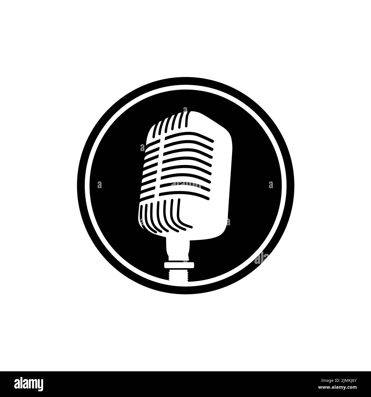 Mikrofon-Mikrofon-Symbol für Podcast Broadcast oder Sing Competition Logo-Design Stock Vektor