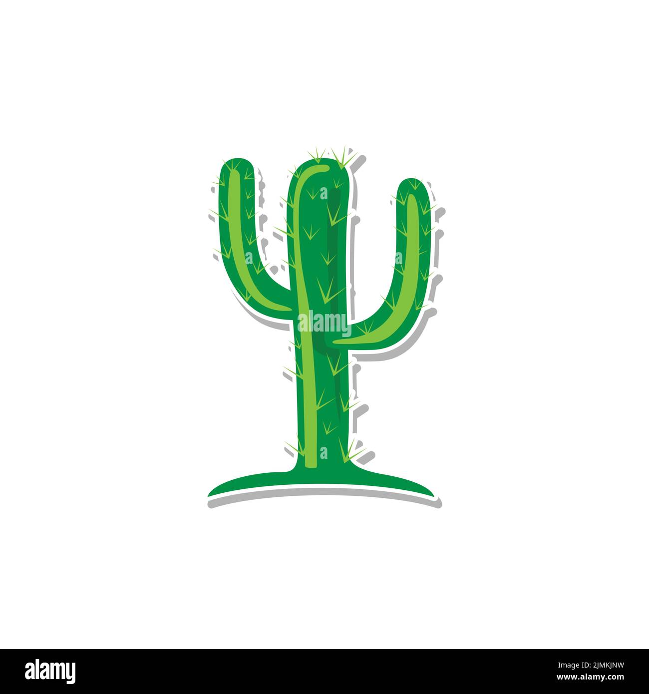 Einfache Grüne Kaktus Illustration Vektor Stock Vektor