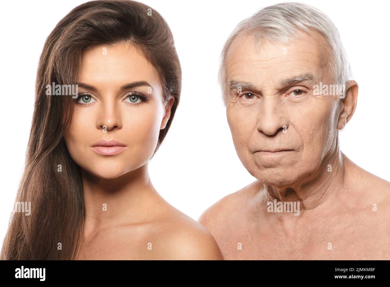 Portrait von älteren Vater und Tochter Stockfoto