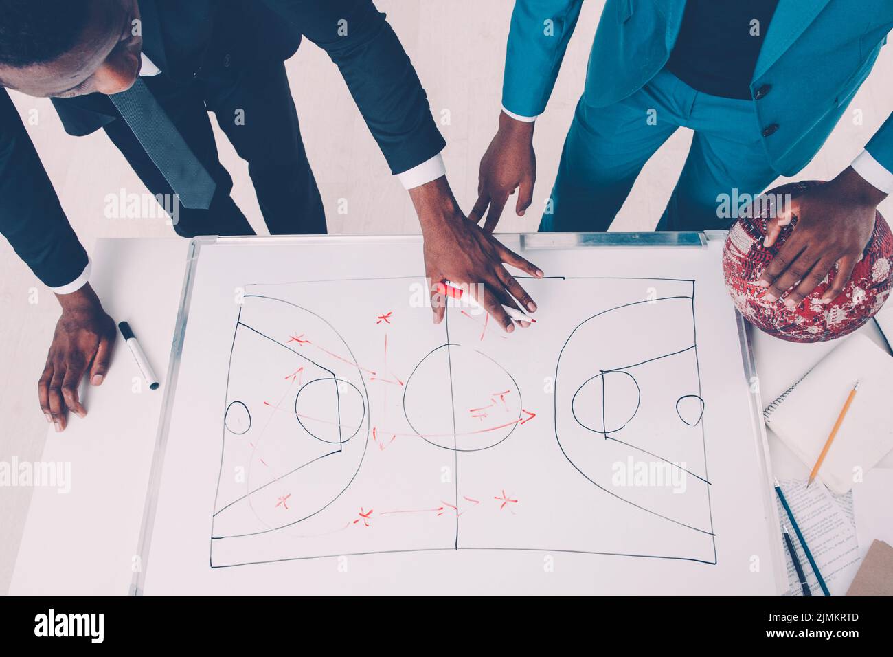 Sport-Management-Spiel Strategie Planung Basketball Stockfoto
