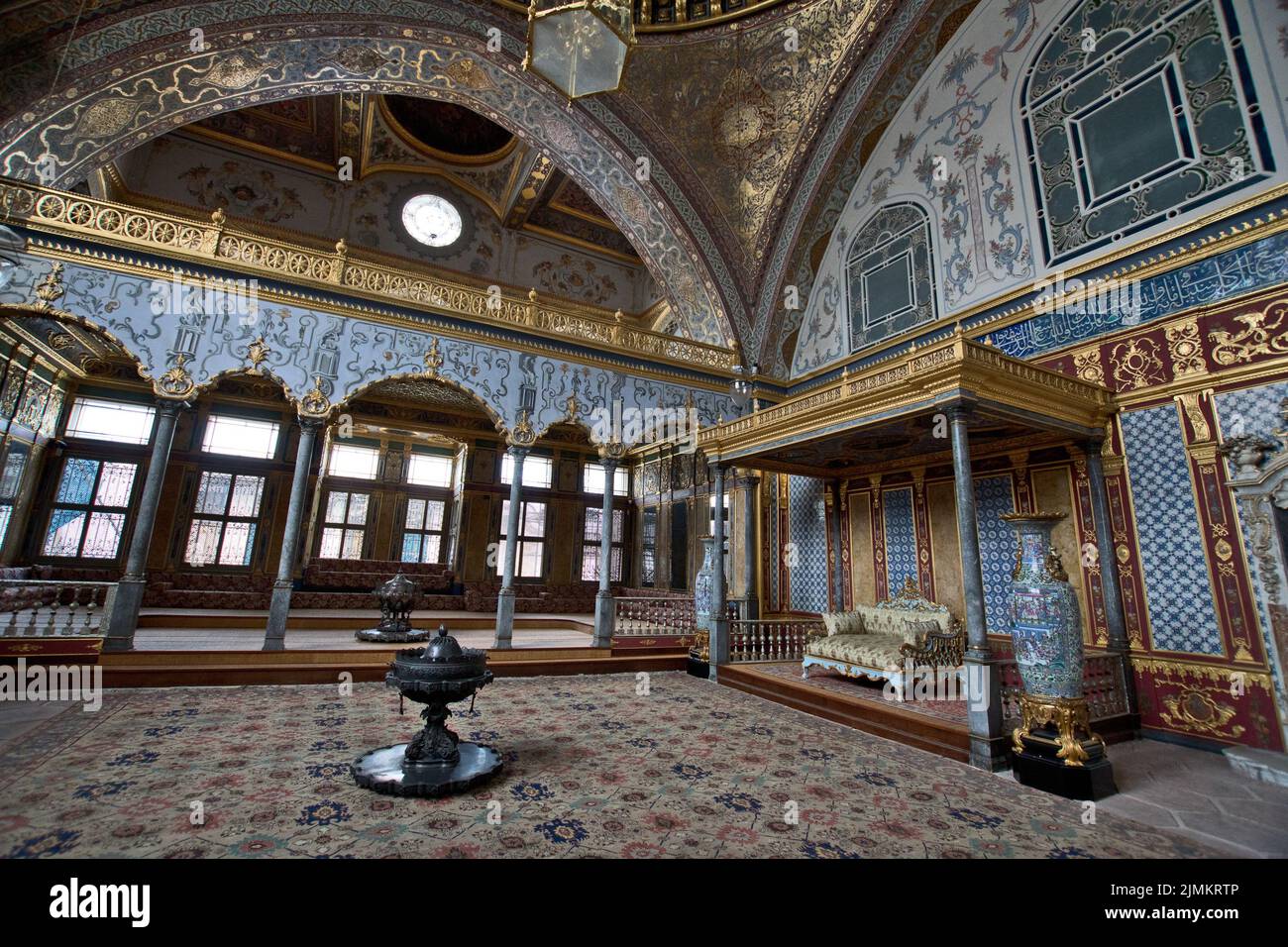 Topkapi-Palast, Istanbul: Thronsaal In Der Harem-Sektion Stockfoto