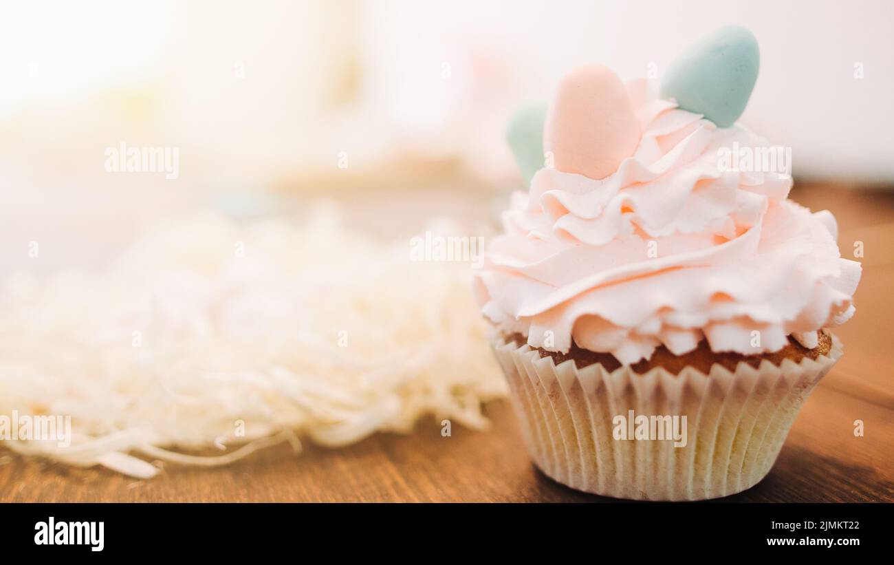 Süßwaren Kunst Dessert Dekoration Cupcake Creme Stockfoto