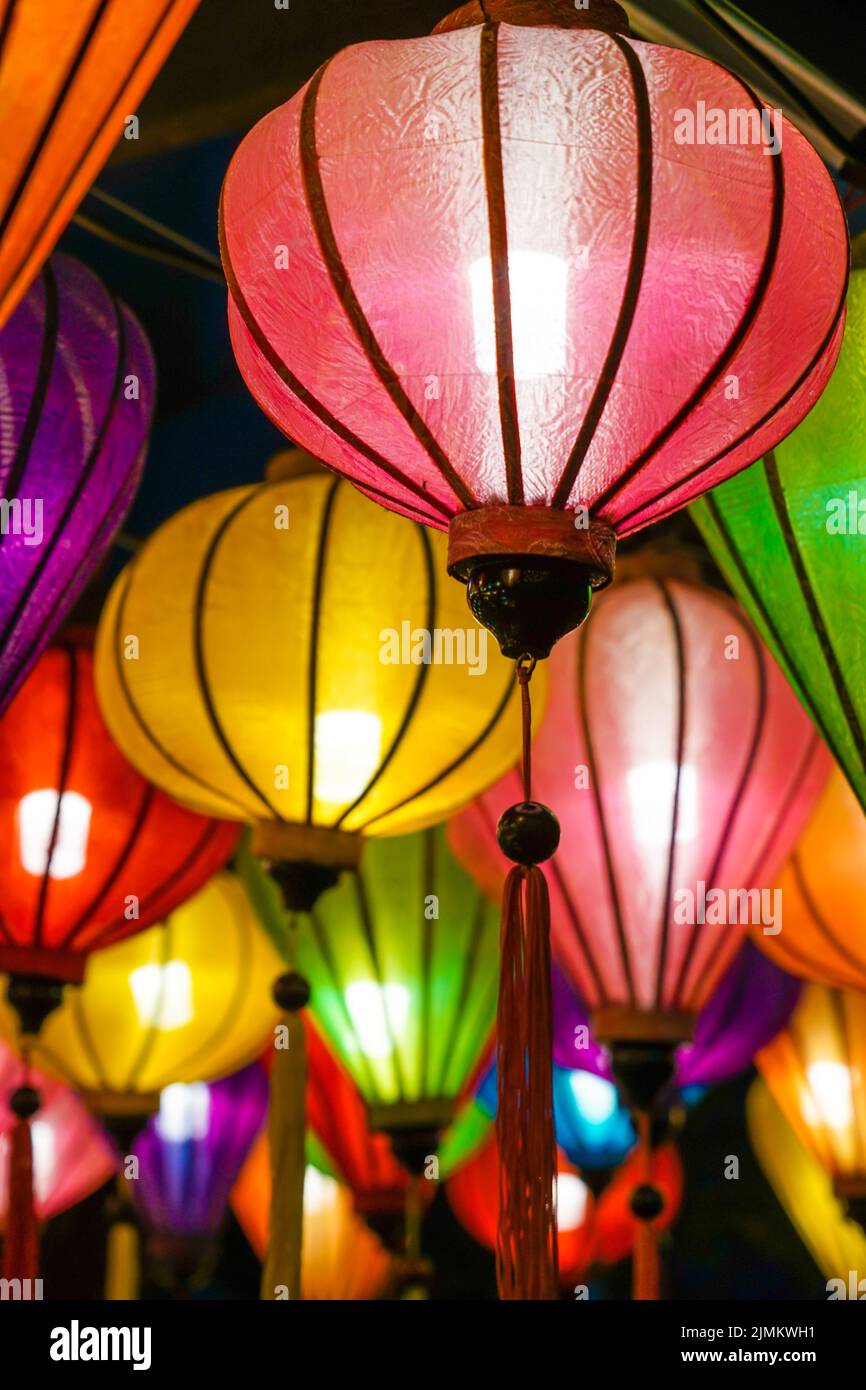 Laternen von bunten Sommerfest Stockfoto